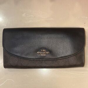 Coach Dark Brown Leather Clutch